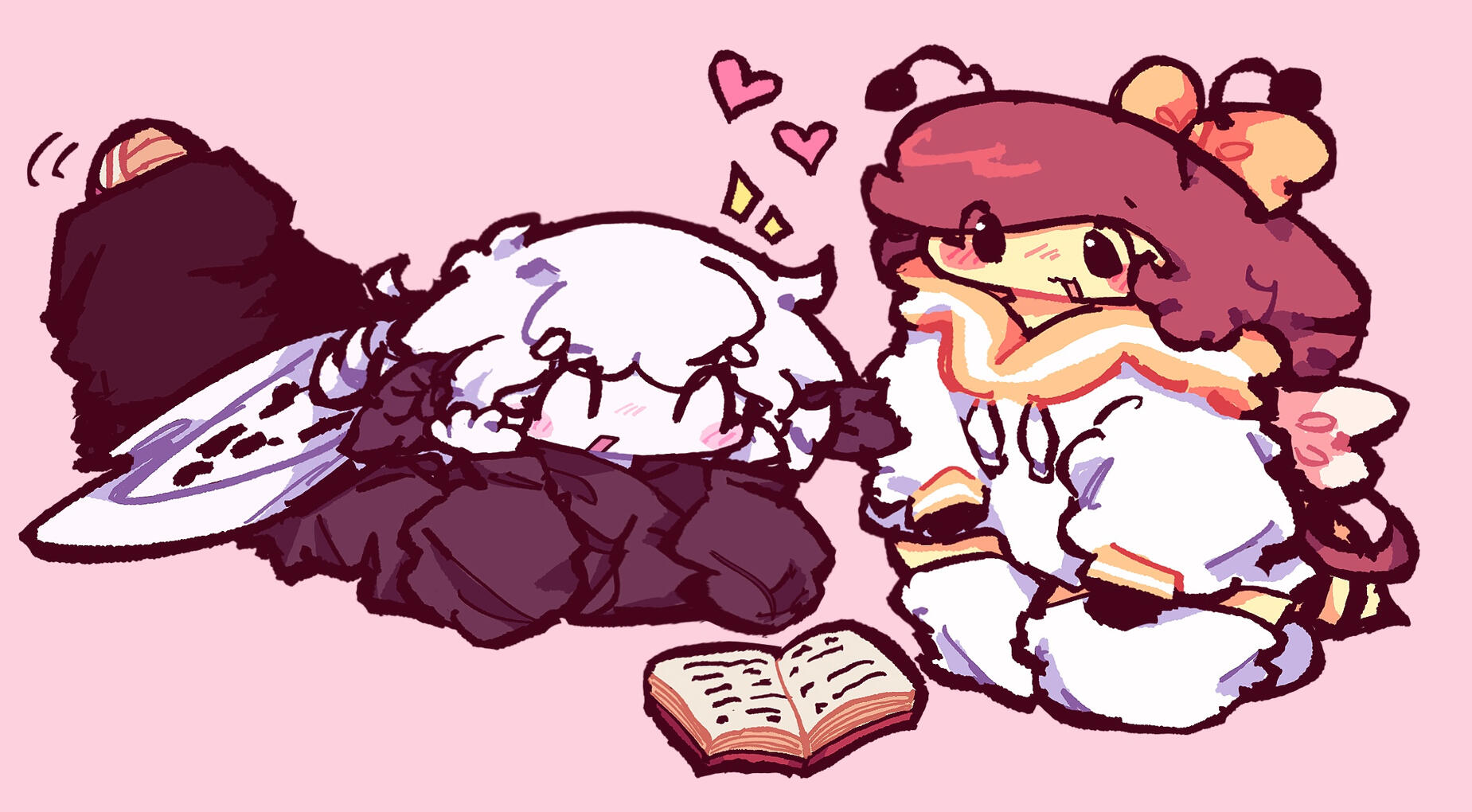 cuties reading a little book !