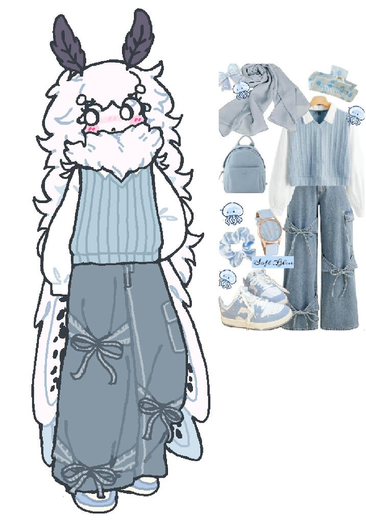 blue fit . i luv giving her outfits with cool colors